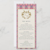 Carte de menu Mariage Rose Gold Classy Floral Laur (Devant)