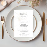 Carte de menu Mariage Rose illustrée<br><div class="desc">Conçue pour se coordonner avec notre collection de Roses illustrés, cette carte de menu personnalisable présente un dessin illustré d'un rose dans une couleur fawn sable clair. C'est une collection de mariage minimaliste mais élégante. Pour une personnalisation plus avancée de cette conception, par exemple la modification de la disposition, de...</div>