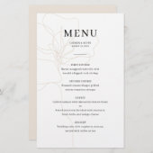 Carte de menu Mariage Rose illustrée (Devant / Derrière)