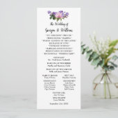 Carte de menu Mariage rose Magnolia Lavender Flora (Debout devant)