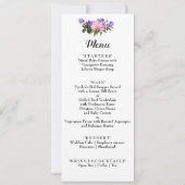 Carte de menu Mariage rose Magnolia Lavender Flora (Dos)