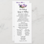 Carte de menu Mariage rose Magnolia Lavender Flora (Devant / Derrière)