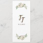 Carte de menu Mariage Rustic Elegance (Dos)