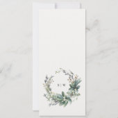 Carte de menu Mariage Rustic Green Foliage (Dos)