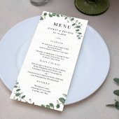 Carte de menu Mariage Rustic Greenery
