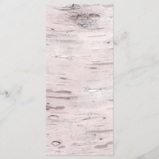 Carte de menu Mariage rustique Birch Tree & Heart (Dos)