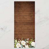 Carte de menu Mariage Rustique Rose & Bois blanc (Dos)