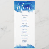 Carte de menu Mariage Sapphire Tide (Devant)