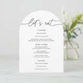 Carte de menu Mariage simple Arche mangeons (Debout devant)