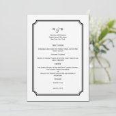 Carte de menu Mariage simple et chic (Debout devant)