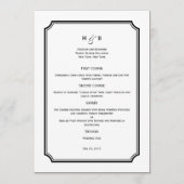 Carte de menu Mariage simple et chic (Devant)