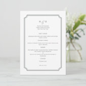 Carte de menu Mariage simple et chic (Debout devant)