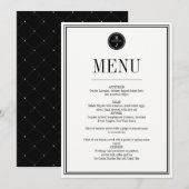 Carte de menu mariage simple et élégante (Devant / Derrière)