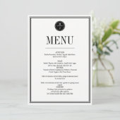 Carte de menu mariage simple et élégante (Debout devant)