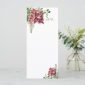 Carte de menu mariage Stargazer Floral (Debout devant)