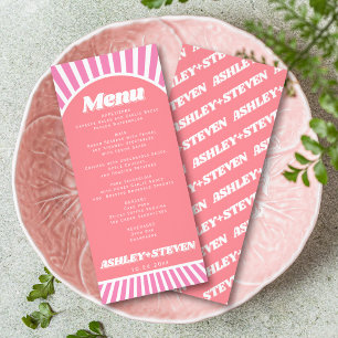 Carte de menu mariage super rose Arche et soleil