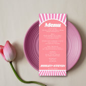 Carte de menu mariage super rose Arche et soleil