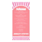 Carte de menu mariage super rose Arche et soleil (Devant)