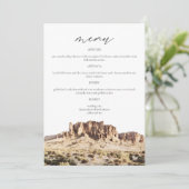 Carte de menu Mariage SUPERSTITION MOUNTAIN Waterc (Debout devant)