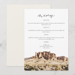Carte de menu Mariage SUPERSTITION MOUNTAIN Waterc
