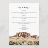 Carte de menu Mariage SUPERSTITION MOUNTAIN Waterc (Devant)