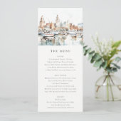 Carte de menu Mariage Tampa Florida Skyline Waterc (Debout devant)