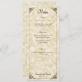 Carte de menu Mariage Tan Parchment Paper Style (Devant / Derrière)