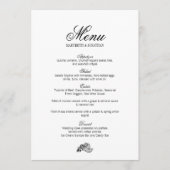Carte de menu Mariage Toile & Calligraphie (Devant)