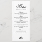 Carte de menu Mariage Toile & Calligraphie (Devant)