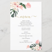 Carte de menu mariage Tropical (Devant)
