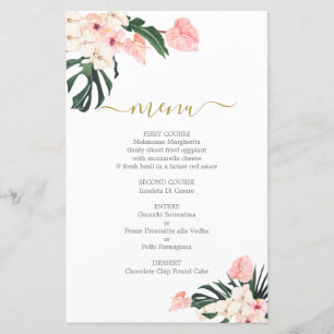 Carte de menu mariage Tropical