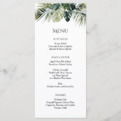 Carte de menu Mariage tropical - Conception botani (Devant)