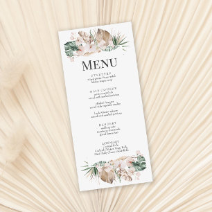 Carte de menu Mariage Tropical Orchid and Monstera