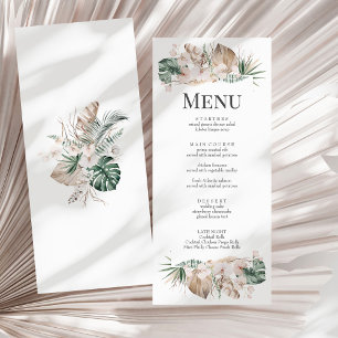 Carte de menu Mariage Tropical Orchid and Monstera