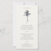 Carte de menu Mariage Tropical Palm Tree Navy Kraf (Devant)