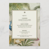 Carte de menu Mariage Tropical Peacock Palm 5x7 (Devant)