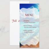 Carte de Menu Mariage Tropical Plage Arrondie (Devant / Derrière)