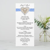 Carte de menu Mariage Unicorn Blue Lace (Debout devant)