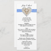 Carte de menu Mariage Unicorn Blue Lace (Devant / Derrière)