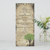 Carte de menu Mariage verte Birdcage et Arbre (Debout devant)
