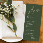 Carte de menu Mariage verte et or simple et modern<br><div class="desc">Ce Vert et Or Simple & Moderne s'adresse au couple minimaliste qui aime un peu la couleur. Couleurs modifiables pour correspondre à n'importe quelle palette.</div>