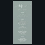 Carte de menu Mariage verte Sage minimaliste<br><div class="desc">Simple Typographie minimaliste Sage Green Mariage Menu Card est parfait pour un mariage minimal moderne. Design avec typographie/calligraphie en lettrage à la main sur arrière - plan vert sauge ou vert poussiéreux avec un look simple et propre. Ce menu peut être utilisé pour une réception de mariage, un dîner de...</div>