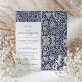 Carte de menu Mariage Victorian Navy Blue Cream