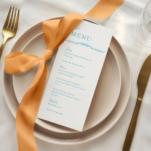 Carte de Menu Mariage Vigne Rose Éparpillée Crête 