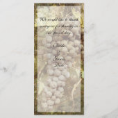 Carte de menu Mariage Vineyard Winery (Dos)