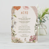 Carte de Menu Mariage Vintage (Debout devant)