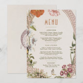 Carte de Menu Mariage Vintage (Devant / Derrière)