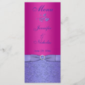 Carte de menu Mariage violet RIBBON Fuchsia IMPRIM (Devant)