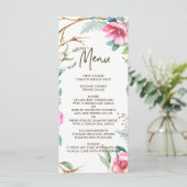 Carte de menu Mariage Wreath Watercolor Whimsical (Debout devant)