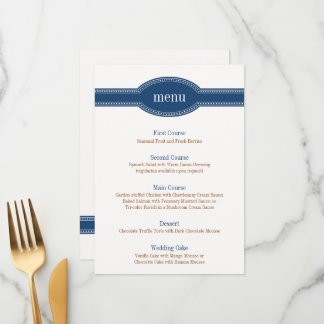Carte de menu Marine, Collection Mariage Caroline